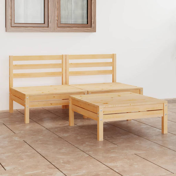 vidaXL 3-Piece Garden Lounge Set Solid Pine Wood