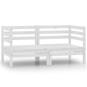 vidaXL 2-Seater Garden Sofa White Solid Pine Wood