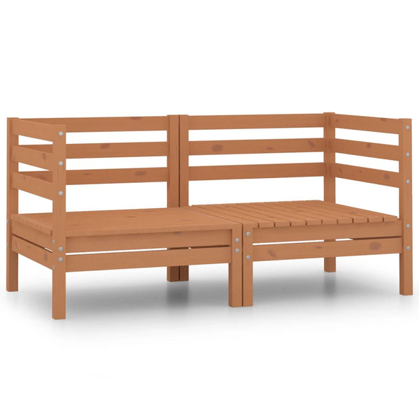 vidaXL 2-Seater Garden Sofa Honey Brown Solid Pine Wood
