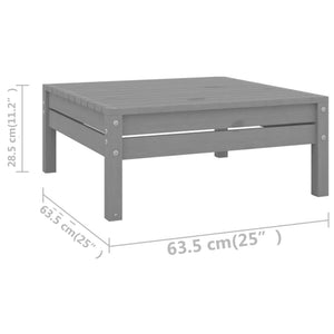 vidaXL 3-Piece Garden Lounge Set Grey Solid Pine Wood