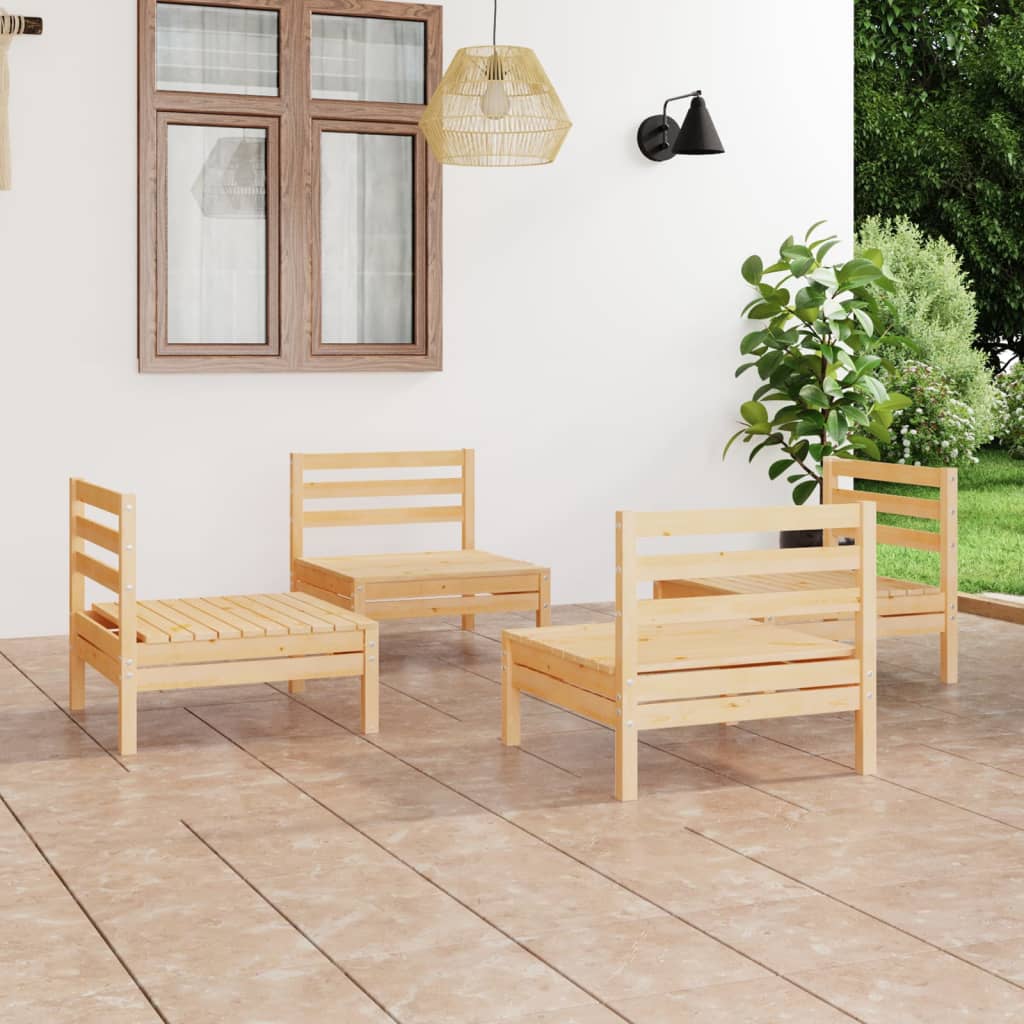 vidaXL 4-piece Solid Pine Garden Lounge Set