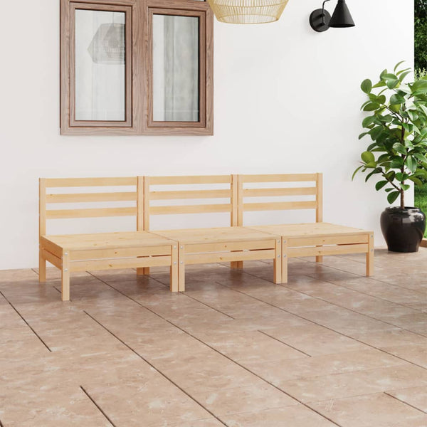 vidaXL 3-Piece Solid Pine Wood Garden Lounge Set