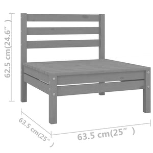 vidaXL 3-Piece Garden Lounge Set Grey Solid Pine Wood