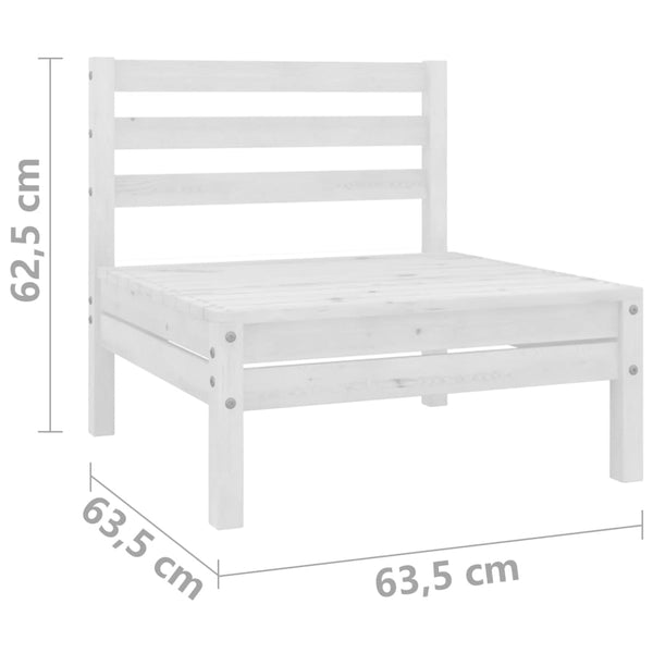 vidaXL 3-Piece Garden Lounge Set White Solid Pine Wood