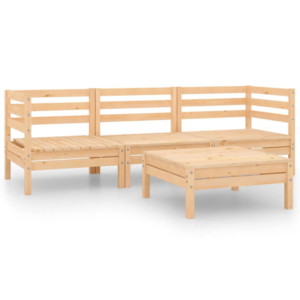 vidaXL 4-piece Solid Pine Garden Lounge Set