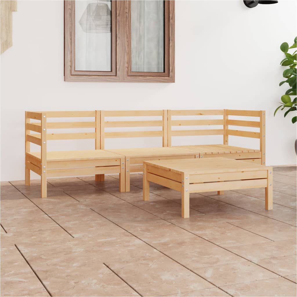 vidaXL 4-piece Solid Pine Garden Lounge Set