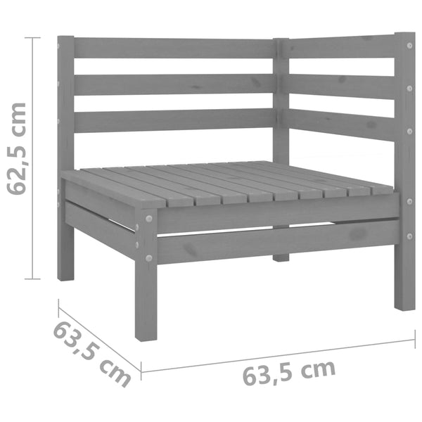 vidaXL 4-piece Garden Lounge Set Grey Solid Pine Wood