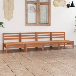 vidaXL 4-Piece Garden Lounge Set Honey Brown Solid Pine Wood