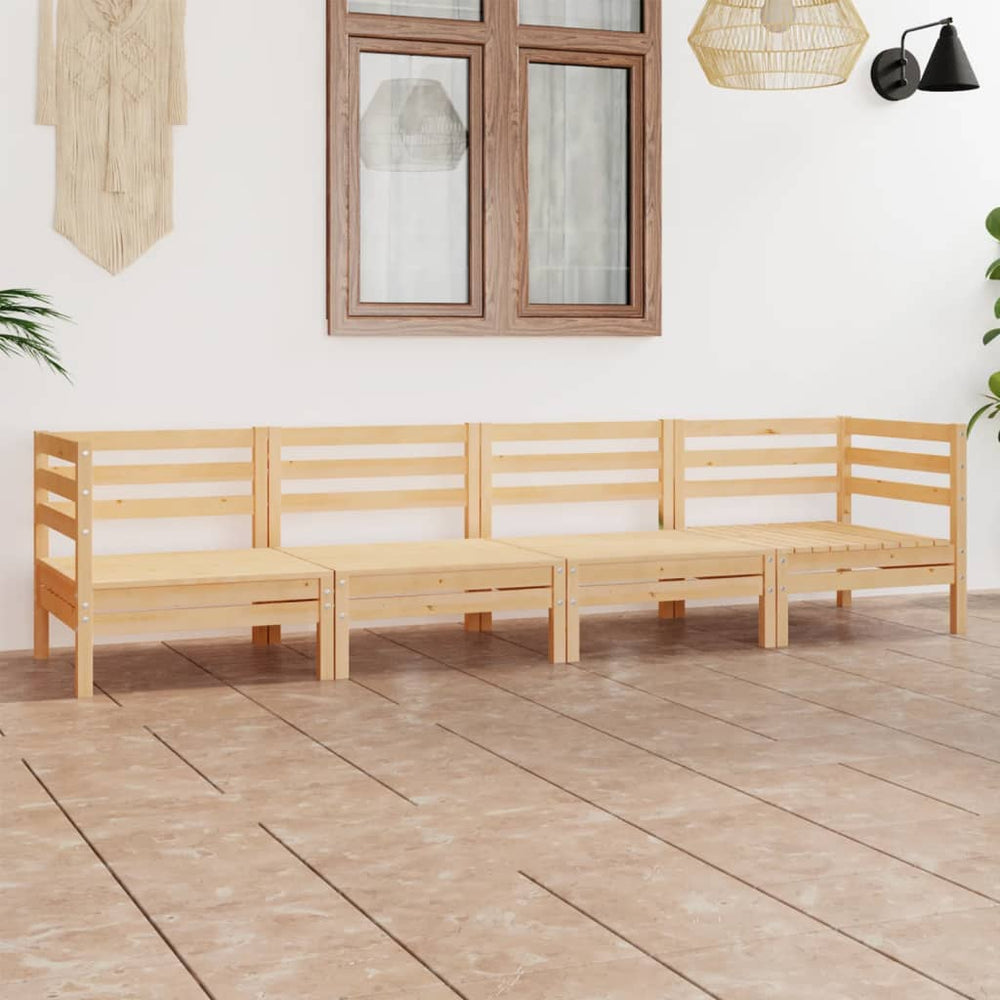 vidaXL 4-Piece Garden Lounge Set Solid Pine Wood