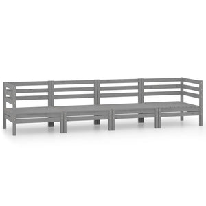 vidaXL 4-piece Garden Lounge Set Grey Solid Pine Wood