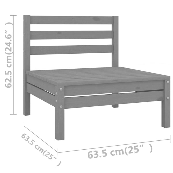 vidaXL 4-piece Garden Lounge Set Grey Solid Pine Wood