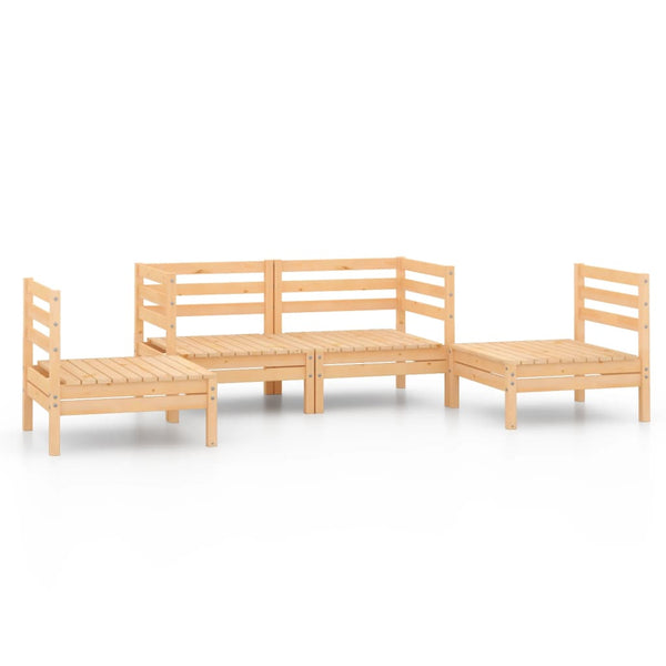 vidaXL 4-Piece Garden Lounge Set Solid Pine Wood