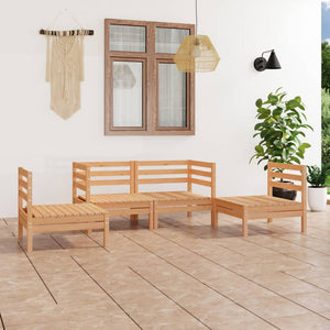 vidaXL 4-Piece Garden Lounge Set Solid Pine Wood