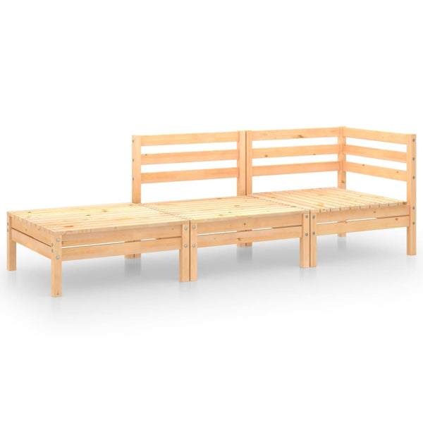 vidaXL 3-Piece Garden Lounge Set Solid Pine Wood