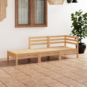 vidaXL 3-Piece Garden Lounge Set Solid Pine Wood