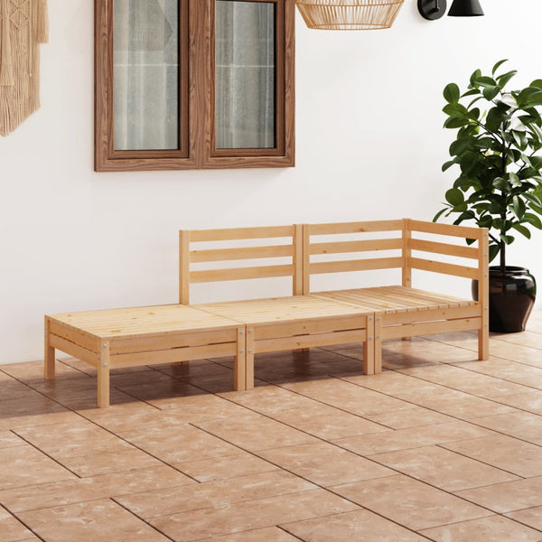 vidaXL 3-Piece Garden Lounge Set Solid Pine Wood