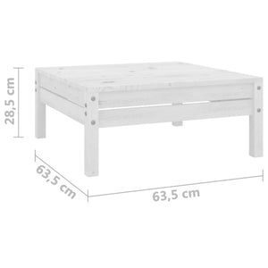vidaXL 3-Piece Garden Lounge Set White Solid Pine Wood
