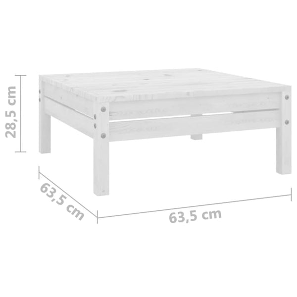 vidaXL 3-Piece Garden Lounge Set White Solid Pine Wood