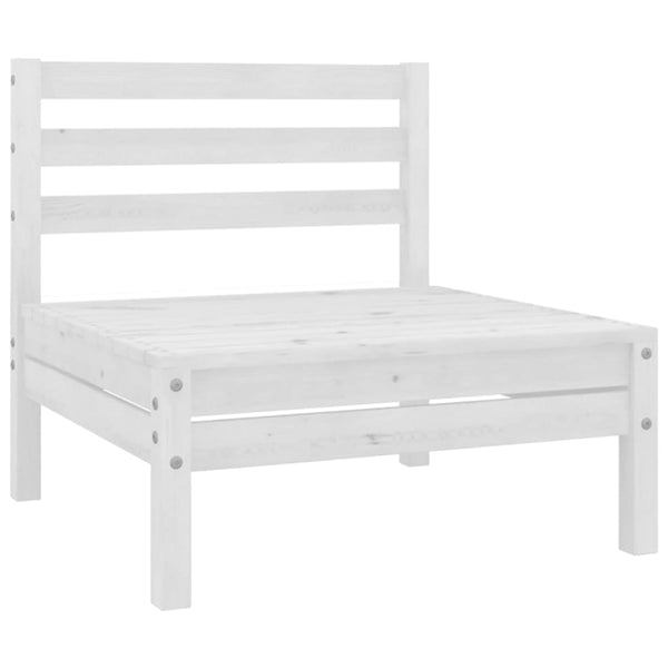 vidaXL 3-Piece Garden Lounge Set White Solid Pine Wood