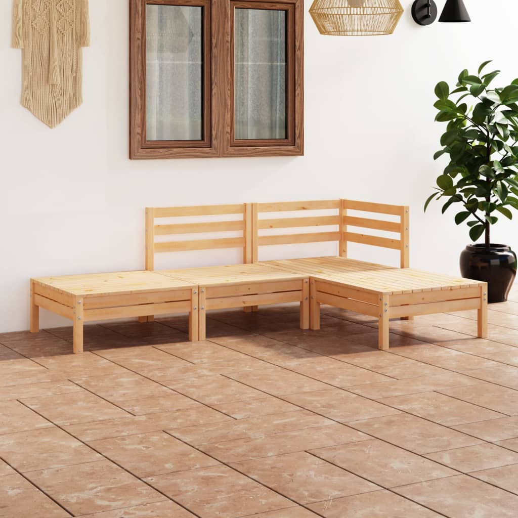vidaXL 4-piece Solid Pine Garden Lounge Set