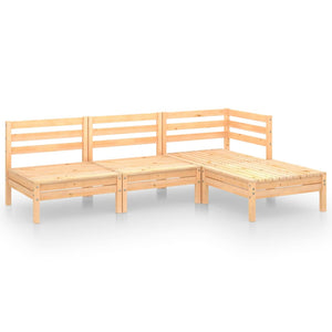 vidaXL 4-piece Solid Pine Garden Lounge Set