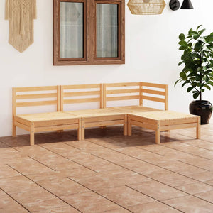 vidaXL 4-piece Solid Pine Garden Lounge Set
