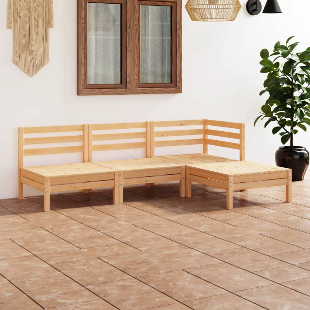 vidaXL 4-piece Solid Pine Garden Lounge Set