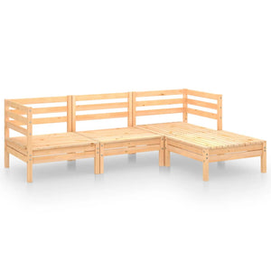 vidaXL 4-piece Solid Pine Garden Lounge Set