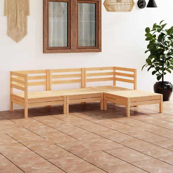 vidaXL 4-piece Solid Pine Garden Lounge Set