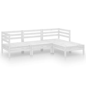 vidaXL 4-Piece Garden Lounge Set Solid Pine Wood White