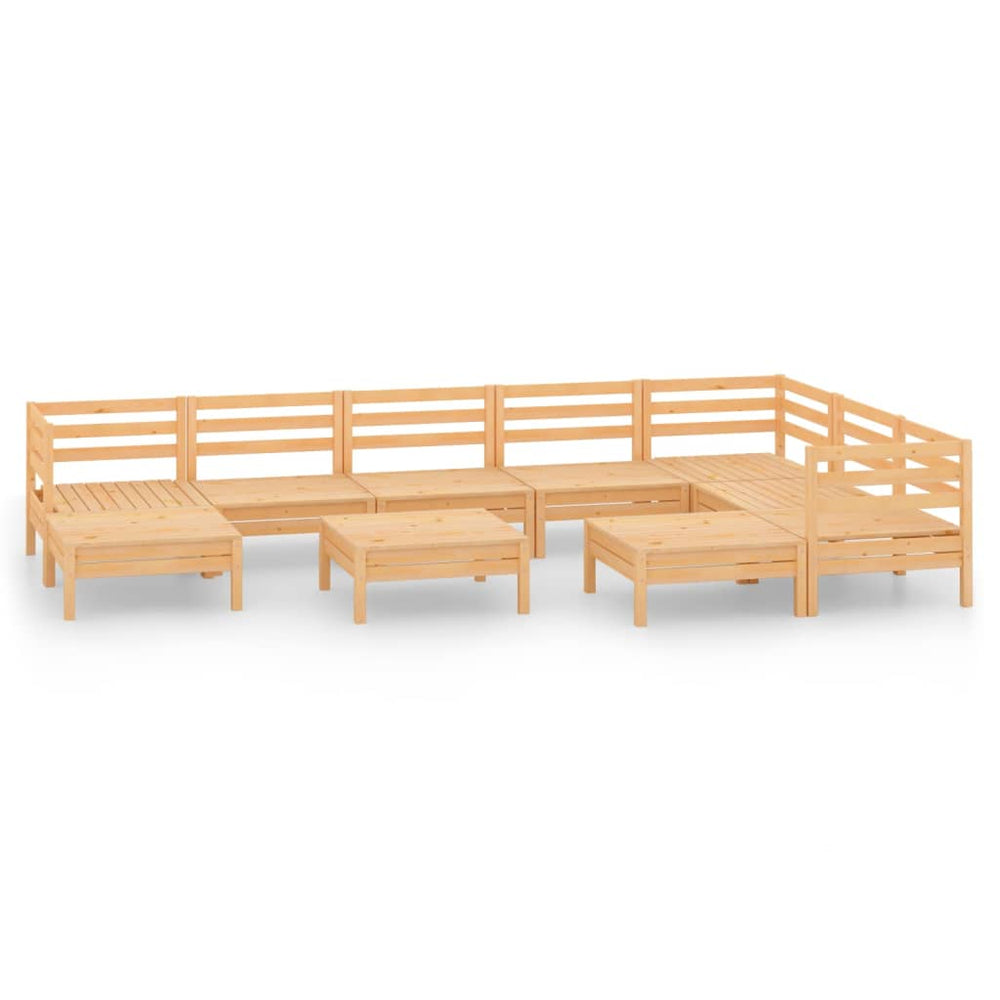 vidaXL 10-Piece Garden Lounge Set Solid Pinewood