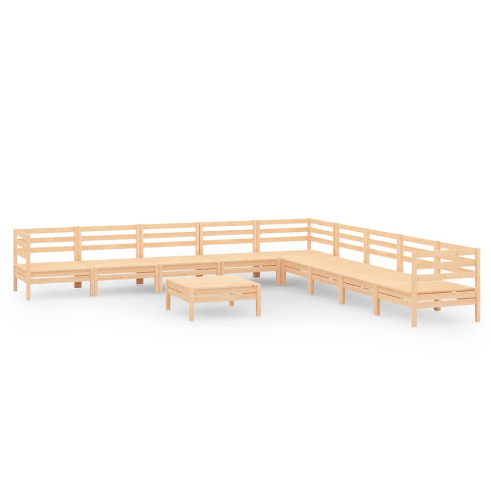 vidaXL 10-Piece Garden Lounge Set Solid Pinewood
