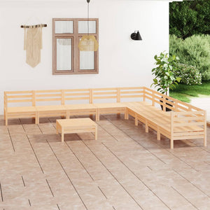 vidaXL 10-Piece Garden Lounge Set Solid Pinewood