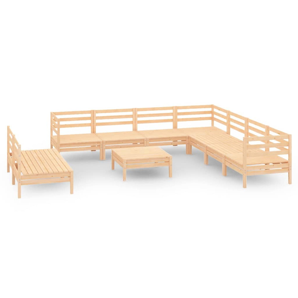 vidaXL 10-Piece Garden Lounge Set Solid Pinewood