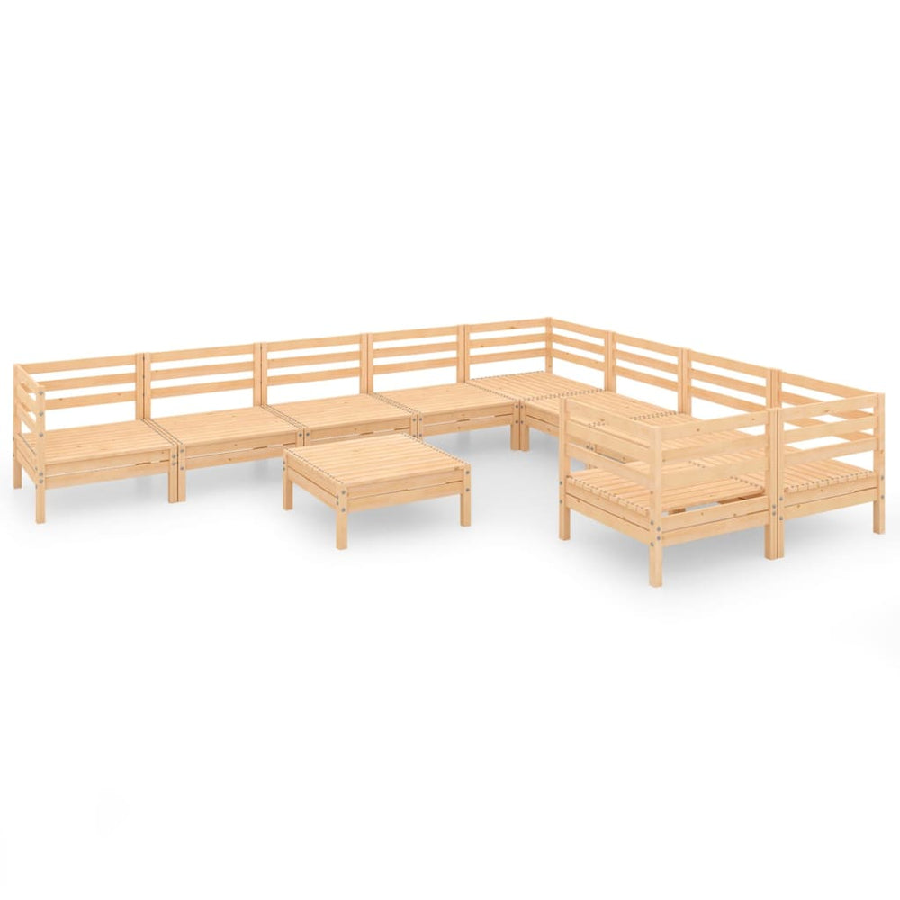 vidaXL 10-Piece Garden Lounge Set Solid Pinewood