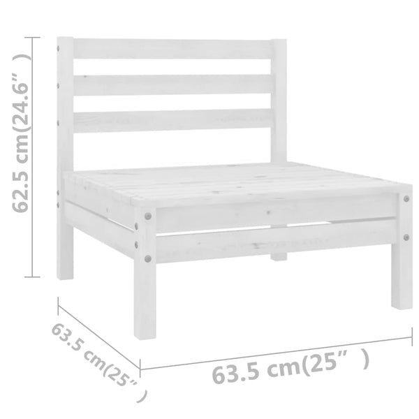 vidaXL 10-piece Garden Lounge Set White Solid Pine Wood