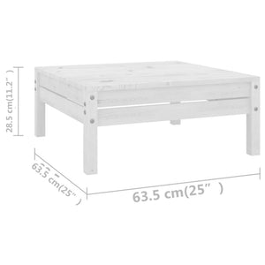 vidaXL 10-piece Garden Lounge Set White Solid Pine Wood