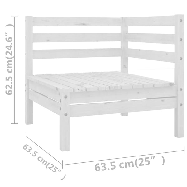 vidaXL 10-piece Garden Lounge Set White Solid Pine Wood