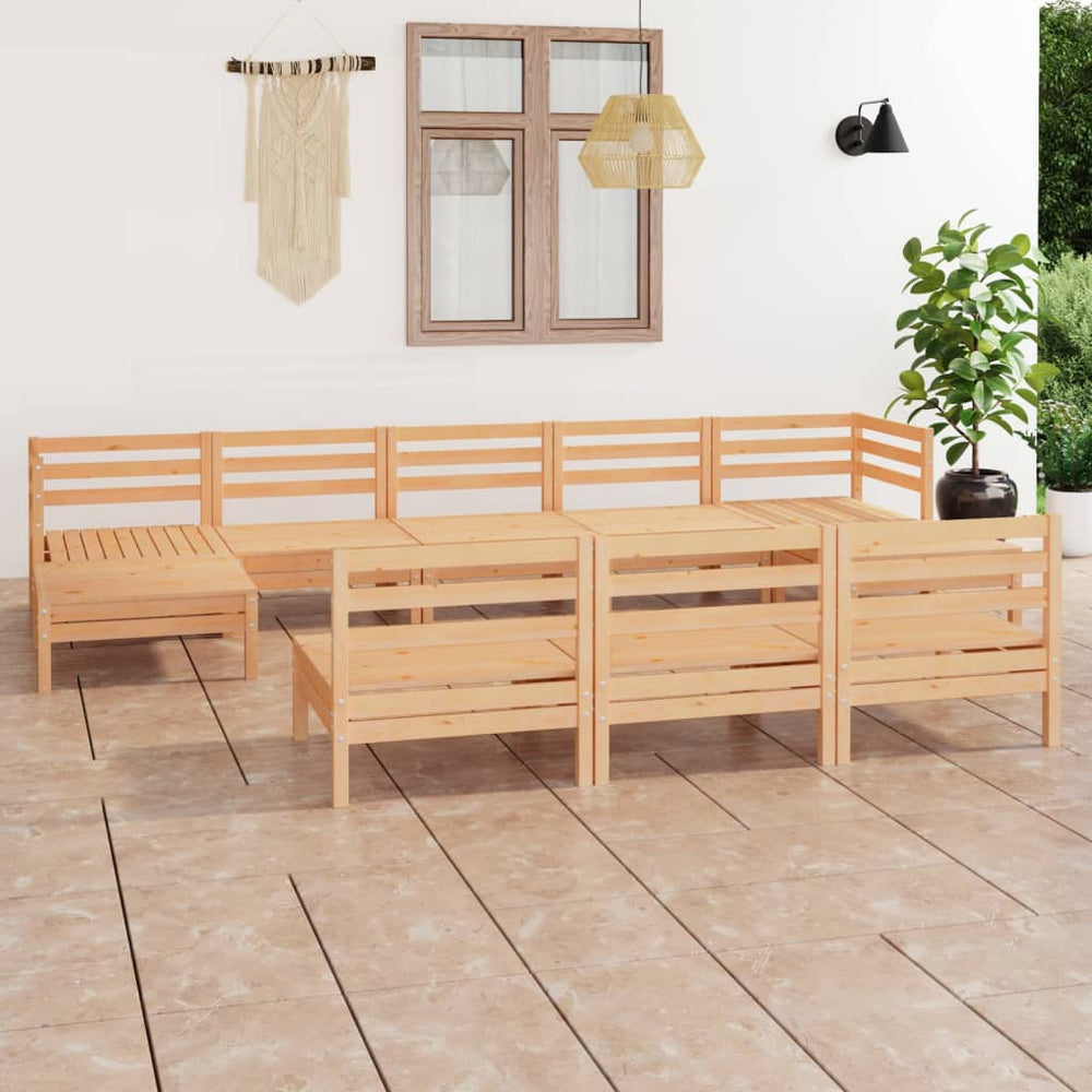 vidaXL 10-Piece Garden Lounge Set Solid Pinewood