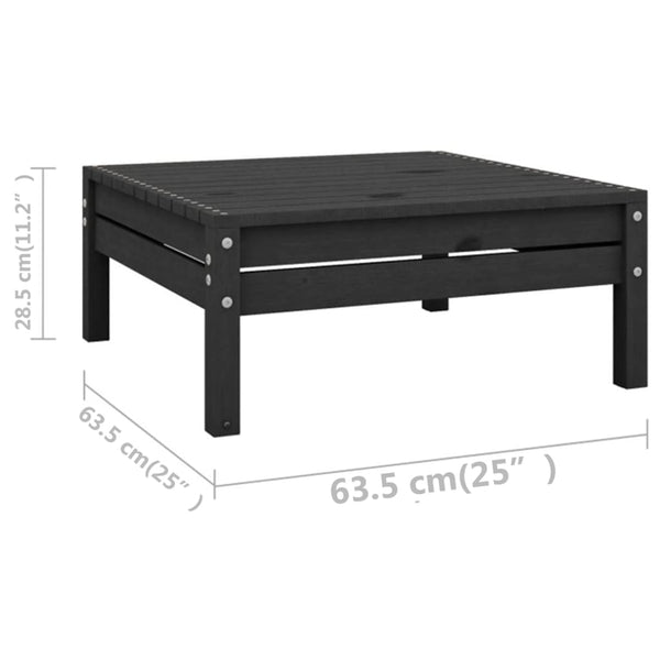 vidaXL 10-piece Garden Lounge Set Black Solid Pine Wood