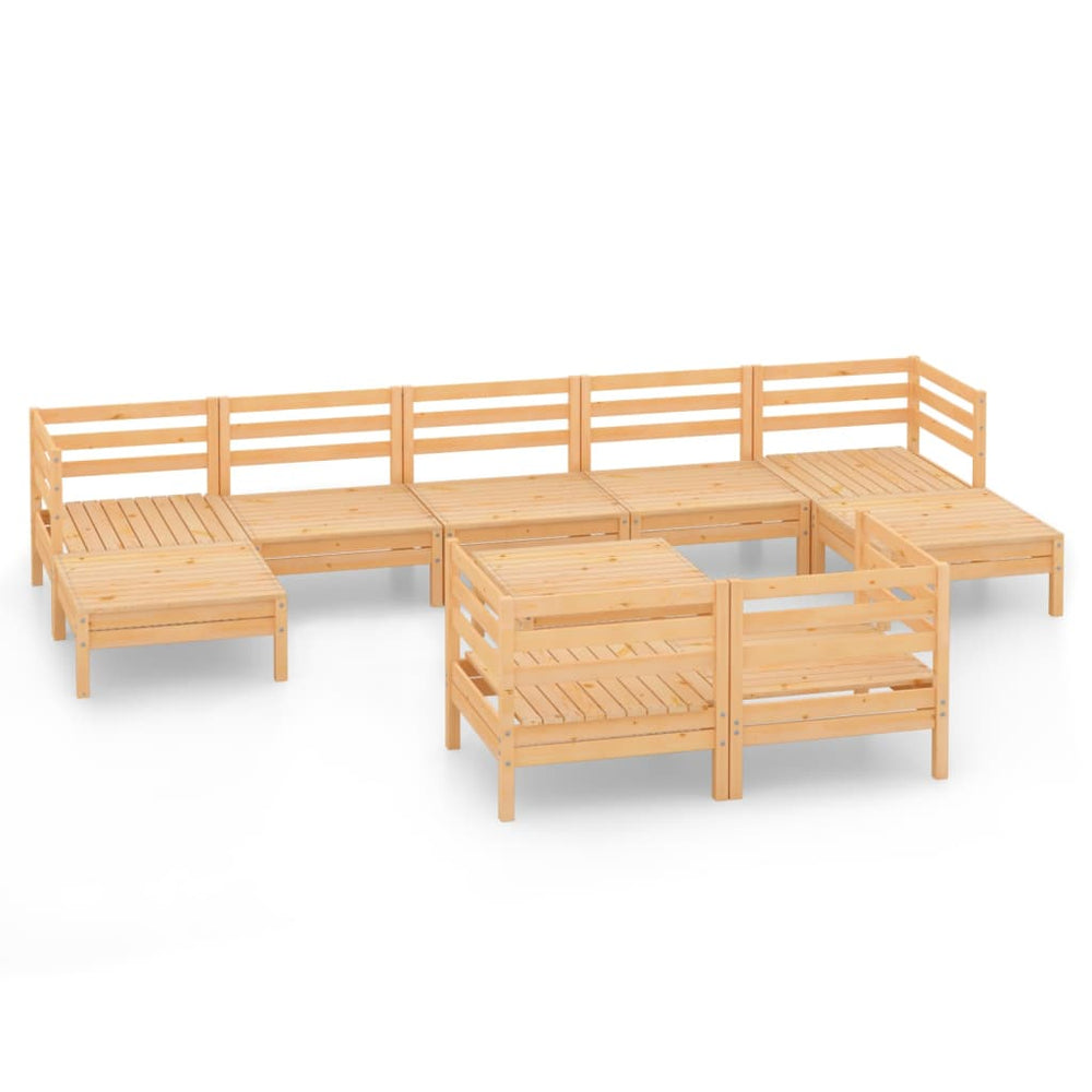 vidaXL 10-Piece Garden Lounge Set Solid Pinewood