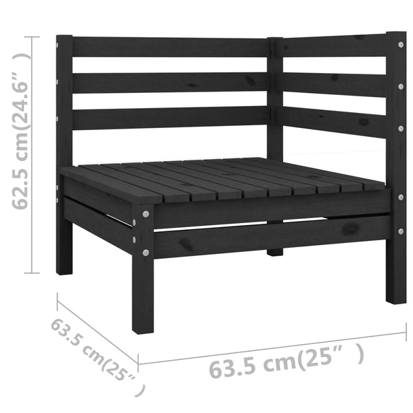 vidaXL 10-piece Garden Lounge Set Black Solid Pine Wood