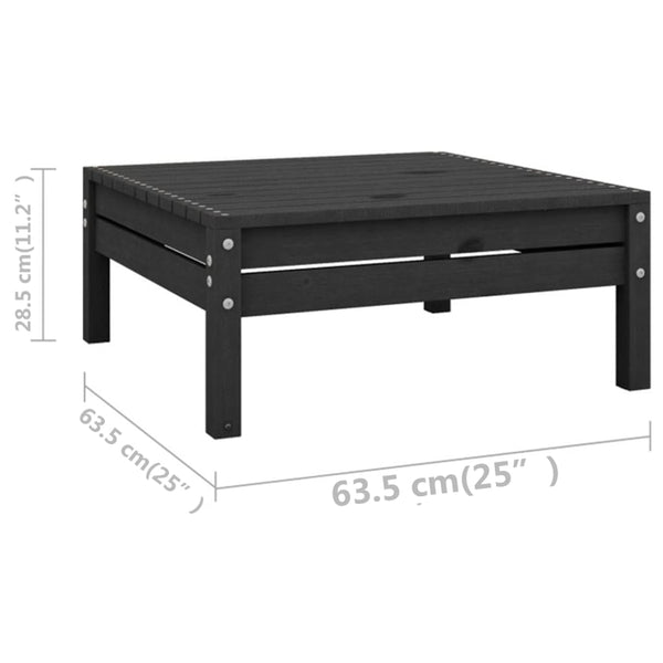 vidaXL 10-piece Garden Lounge Set Black Solid Pine Wood