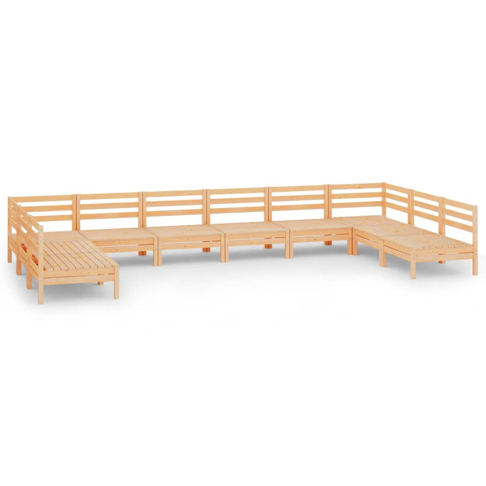 vidaXL 10-Piece Garden Lounge Set Solid Pinewood