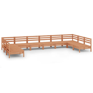 vidaXL 10-Piece Garden Lounge Set Honey Brown Solid Pine Wood