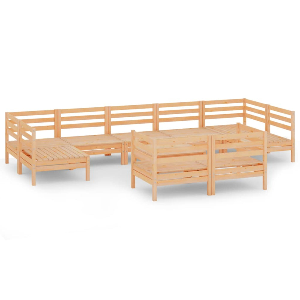 vidaXL 10-Piece Garden Lounge Set Solid Pinewood