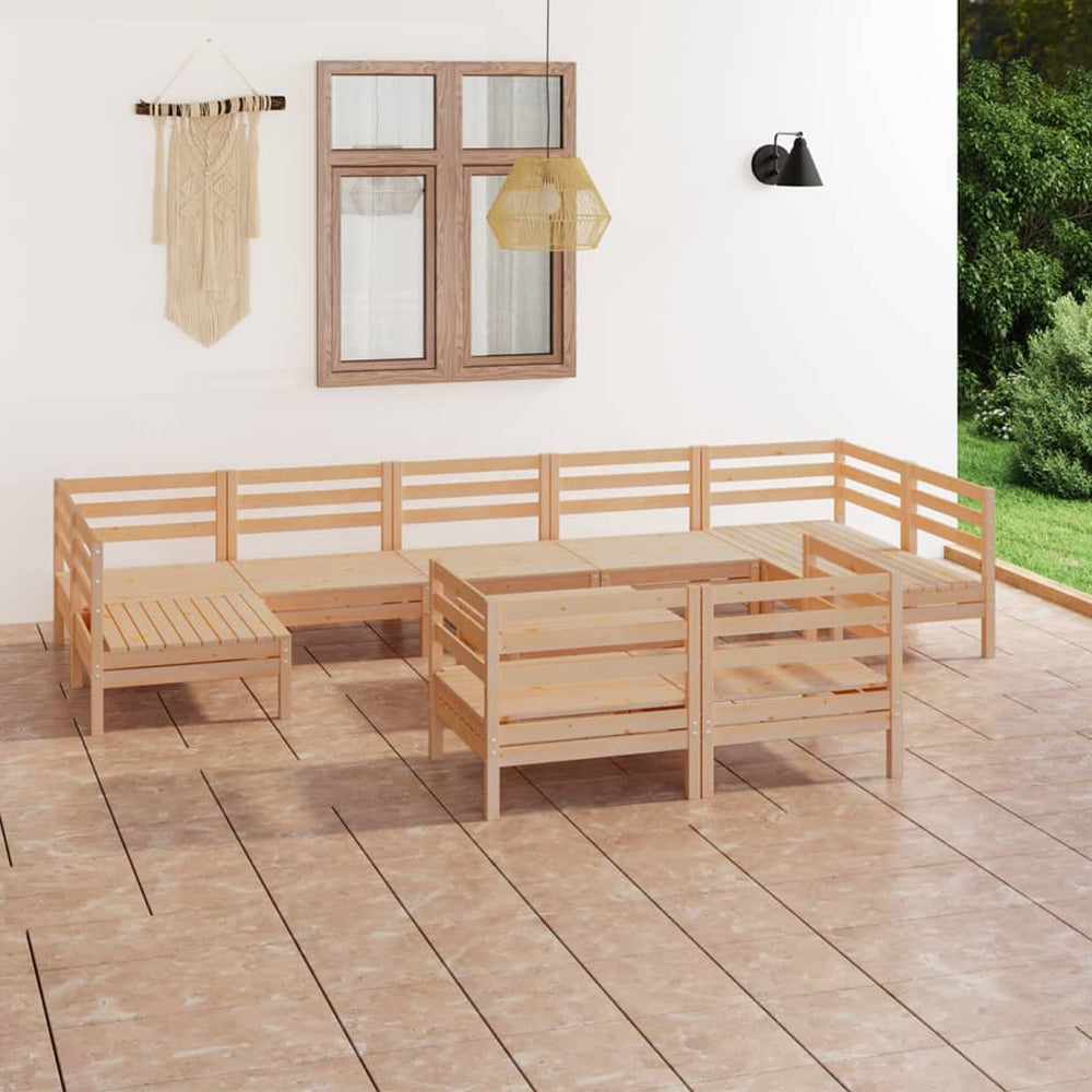vidaXL 10-Piece Garden Lounge Set Solid Pinewood