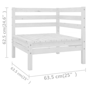 vidaXL 10-piece Garden Lounge Set White Solid Pine Wood