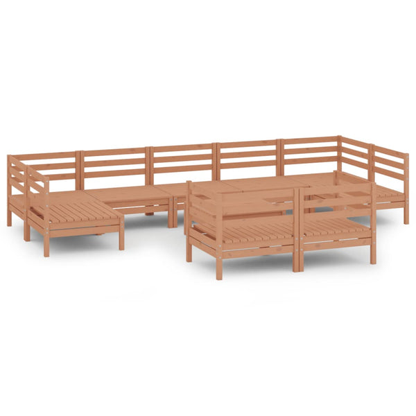 vidaXL 10-Piece Garden Lounge Set Honey Brown Solid Pine Wood