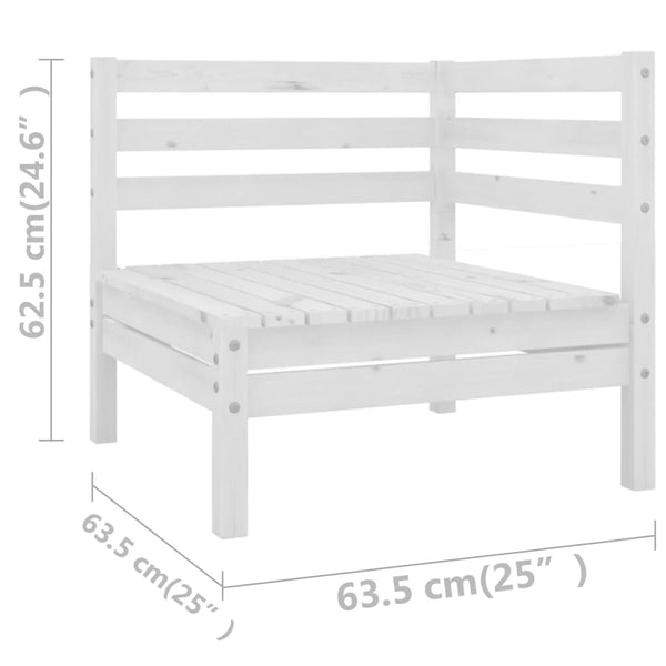 vidaXL 13-Piece Garden Lounge Set White Solid Pine Wood